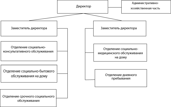 Структура ГБУ «Центр социального обслуживания граждан пожилого возраста и инвалидов г. Бор»